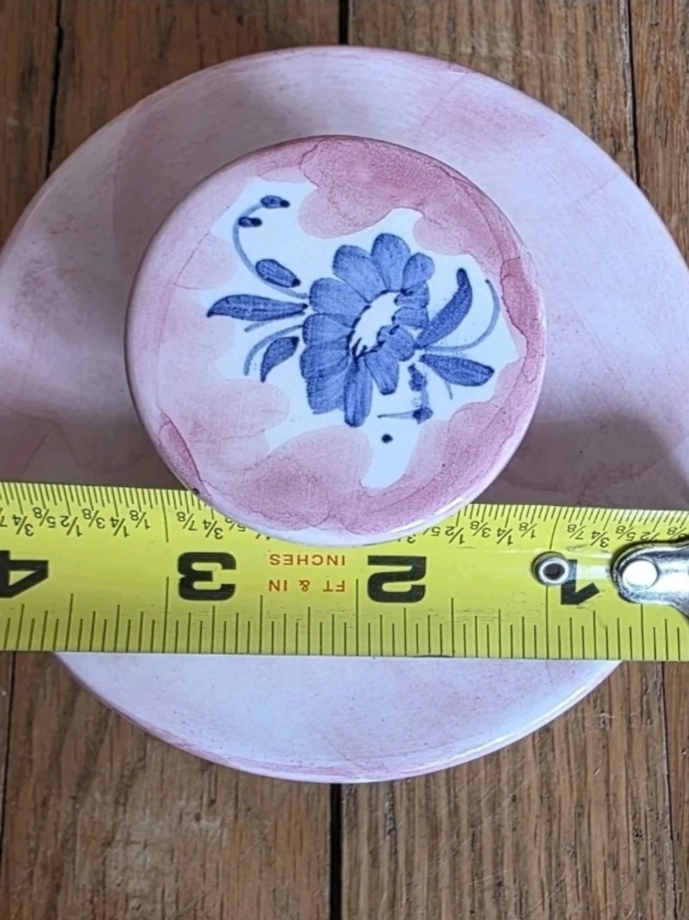 1950's-1960's Italian Pink Ceramic Decorative Jar with Illustrated Girl Accent